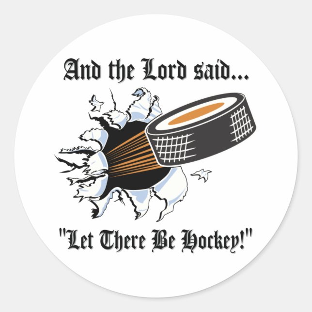 Sticker Rond Drôle Hockey (Devant)