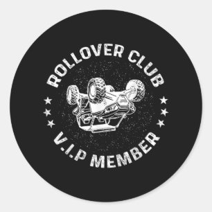 Sticker Rond Drôle Hors-Route Atv Utv Rider Rollover Club Vip