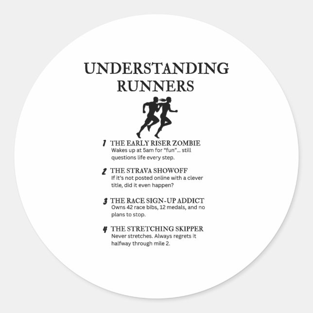 Sticker Rond Drôle Humour de vie longue distance (Devant)