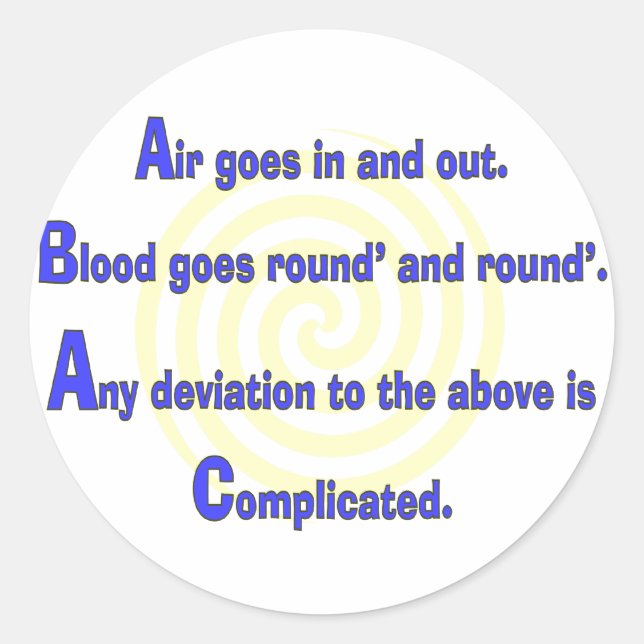 Sticker Rond Drôle Infirmière ou des dons de thérapie respirato (Devant)