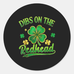 Sticker Rond Drôle irlandais st patricks day shamrock réservé s