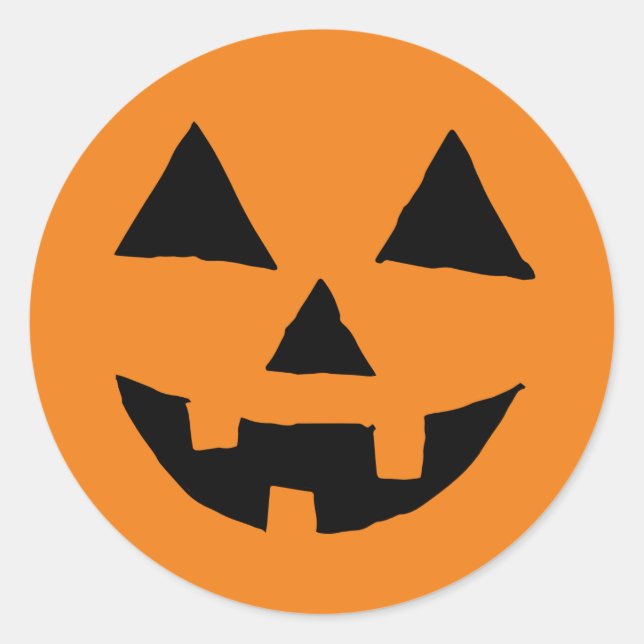 Sticker Rond Drôle Jack O Lanter Halloween Art Simple Jack O (Devant)