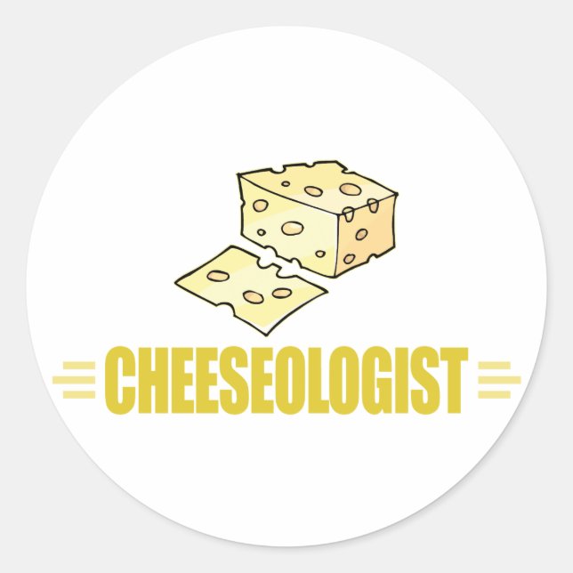 Sticker Rond Drôle J'adore Le Fromage (Devant)