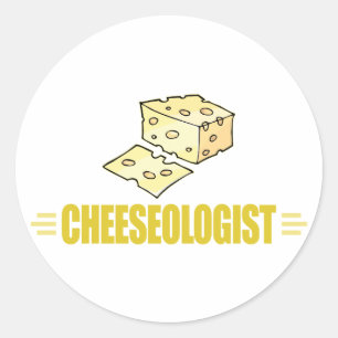 Sticker Rond Drôle J'aime le fromage
