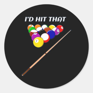 Sticker Rond Drôle, j'allais frapper cette salle de billard de