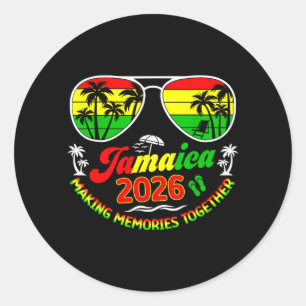 Sticker Rond Drôle Jamaïque 2026 Création de souvenirs Vacances