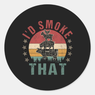 Sticker Rond Drôle Je Fumerais Que Bbq Chef Chemise Hommes Cade
