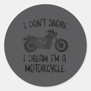 Sticker Rond Drôle je ne ronfle pas je rêve que je suis une mot