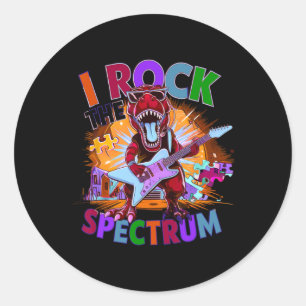 Sticker Rond Drôle Je Rock Le Spectre Autisme Mère Sensibilisat