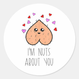 Sticker Rond Drôle Je Suis Fou De Toi Amusant Couple De La Sain