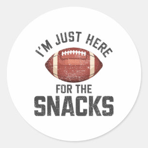 Sticker Rond Drôle je suis juste ici pour les snacks Footll 2