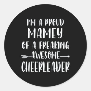 Sticker Rond Drôle, je suis une fière maman de pom-pom girl de