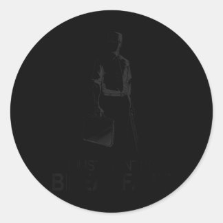 Sticker Rond Drôle Je viens de Recherché petit déjeuner