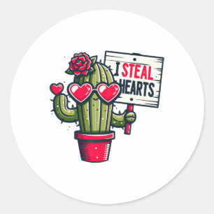Sticker Rond Drôle, je vole des cœurs jardinage hommes femmes C
