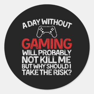 Sticker Rond Drôle Jeu Tee A Day Sans Jeu