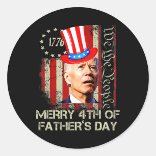 Sticker Rond Drôle Joe Biden Heureux 4ème Des Chemises Fêtes de