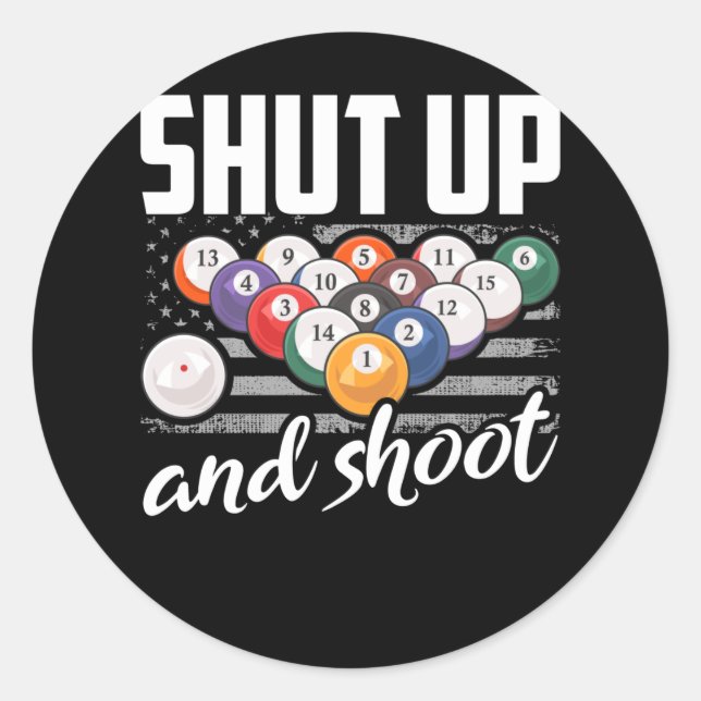 Sticker Rond Drôle Joueur Billard Citation Billiard Sarcastique (Devant)