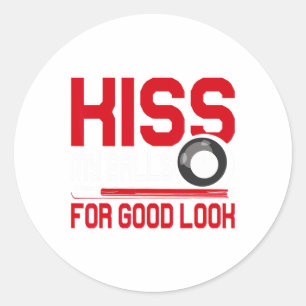 Sticker Rond Drôle Joueur de piscine - Billard 8-ball Chemise -