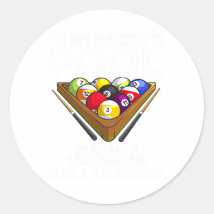 Sticker Rond Drôle Joueur De Piscine Cadeau Pour Hommes Cool Ad