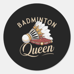 Sticker Rond Drôle Joueur Dminton Love Shuttle Design 8