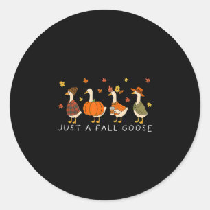 Sticker Rond Drôle juste une oie confortable automne animal oie