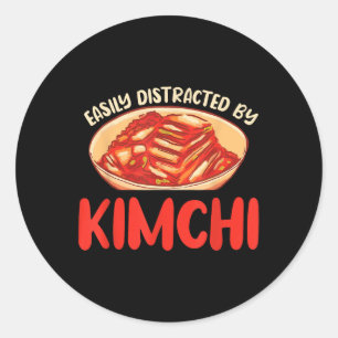 Sticker Rond Drôle Kimchi Dit Coréen Amoureux Du Barbecue