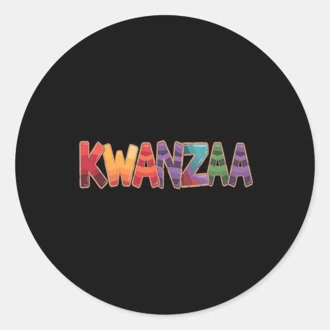 Sticker Rond Drôle Kwanzaa Africain Pour N'Importe Quelle Occas (Devant)