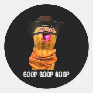 Sticker Rond Drôle Le Bungulator de Goop d'Arachide Brûlée