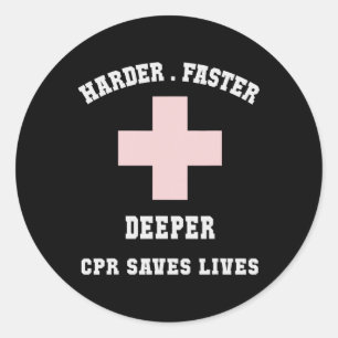 Sticker Rond Drôle Lifeguards Plus Durs Plus Vite Humour Rcr Sa