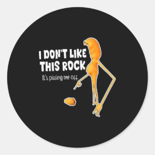 Sticker Rond Drôle Marcus Le Ver Memes Je n'aime pas cette roch