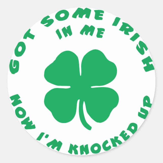 Sticker Rond Drôle Maternité de grossesse irlandaise (Devant)