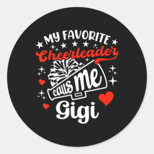 Sticker Rond Drôle Mes Pom-pom girl Favoris M'Appelle Gigi Chee