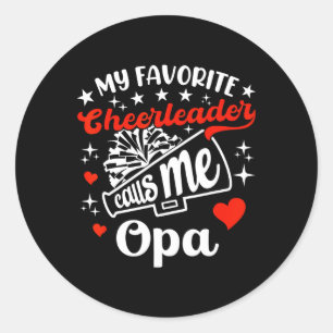 Sticker Rond Drôle Mes Pom-pom girl Favoris M'Appelle Opa Cheer