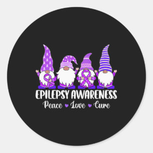 Sticker Rond Drôle mignon Gnomes Paix espoir amour épilepsie