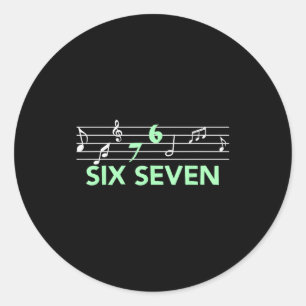 Sticker Rond Drôle Musical 67 Musique Meme Slang Six Sept Musiq