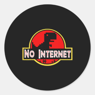 Sticker Rond Drôle Nerdy Pas de dinosaure Internet Informatique