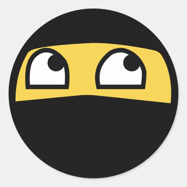 Sticker Rond drôle ninja emoji (Devant)