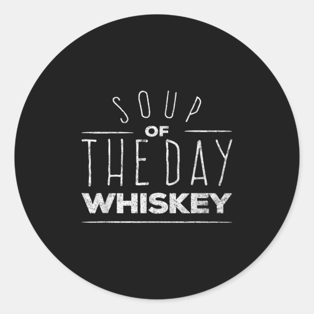 Sticker Rond Drôle Noël Boire Soupe Cadeau Du Jour Whis (Devant)