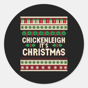 Sticker Rond Drôle Noël Chickenleigh C'est Noël