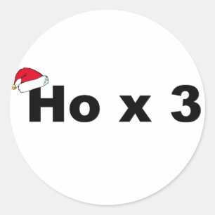Sticker Rond Drôle Noël Ho Ho Ho