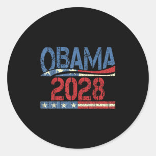 Sticker Rond Drôle Obama pour le président Obama 2028 pour les
