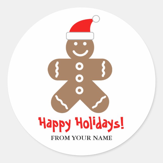 Sticker Rond Drôle pain d'épice homme cookie Noël (Devant)