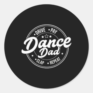 Sticker Rond Drôle papa Danse Retro Fière Danse Danse Père