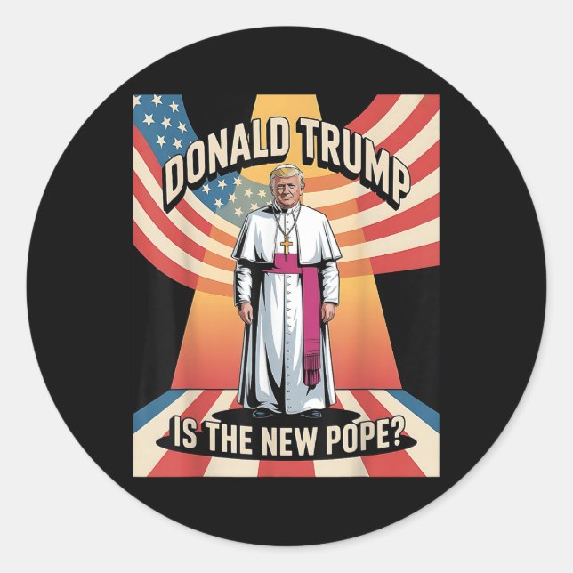 Sticker Rond Drôle Pape &amp ; Président Donald Trump, Catholiq (Devant)