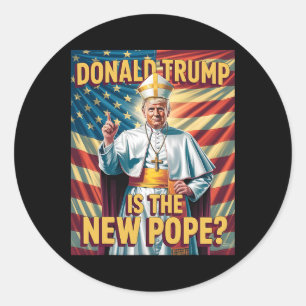 Sticker Rond Drôle Pape Et Président Donald Trump4