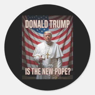 Sticker Rond Drôle Pape Et Président Donald Trump5