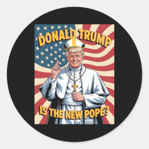 Sticker Rond Drôle Pape Et Président Donald Trump8