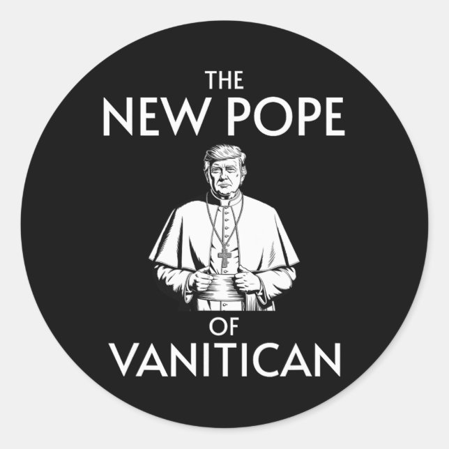 Sticker Rond Drôle Pape Trump Du Vanitican (Devant)