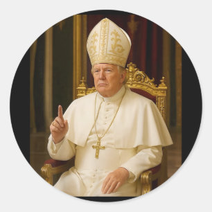 Sticker Rond Drôle Pape Trump Tee