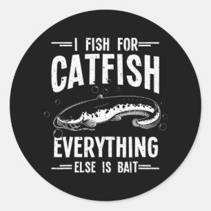 Sticker Rond Drôle pêche Catfish Pêche Hunter